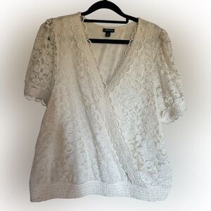 Torrid Cream Lace Blouse